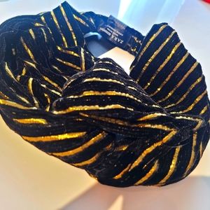 Zara black and gold turban head band